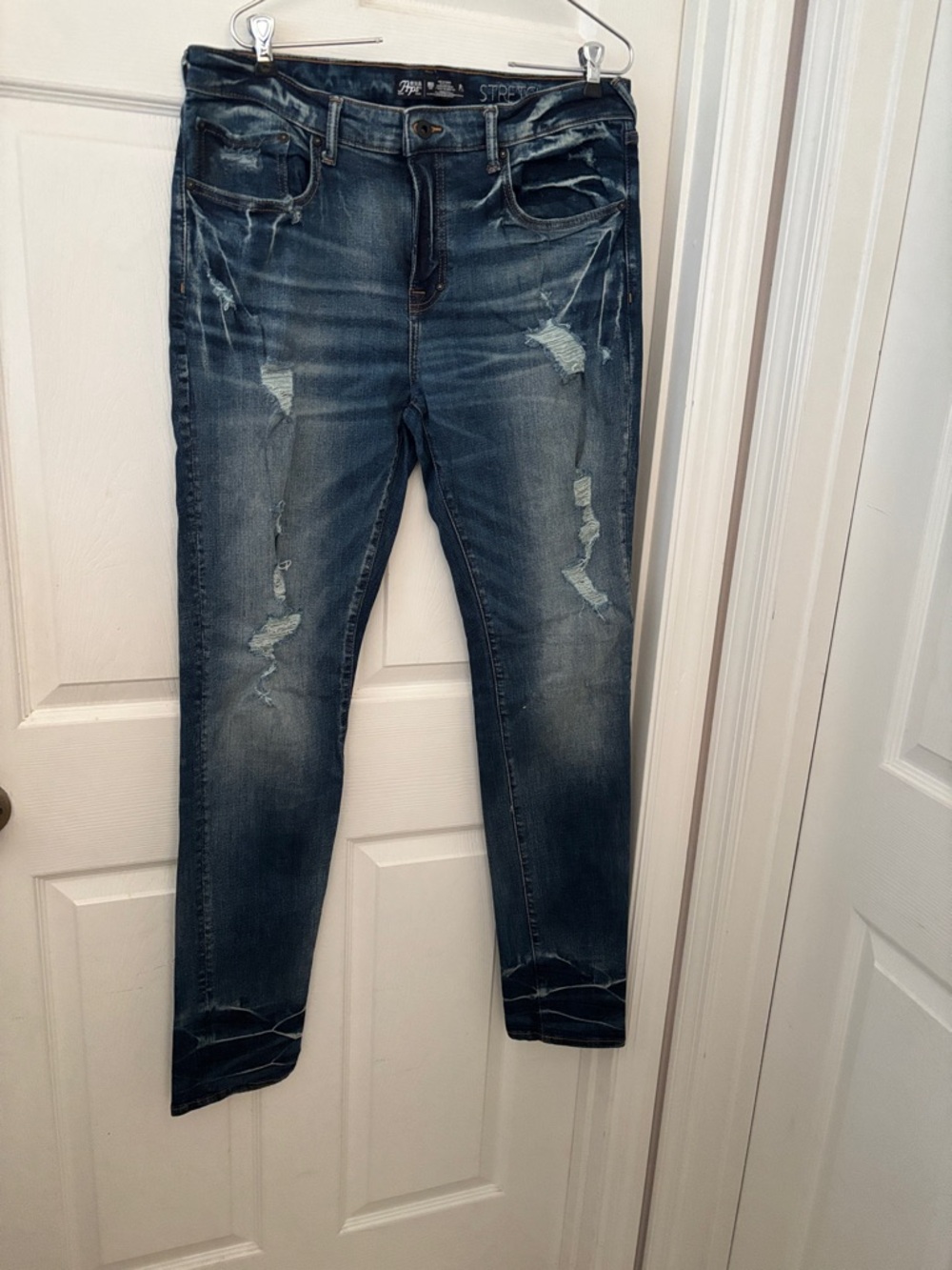 PRPS Dark Blue Denim Jeans with Contrast Stitching